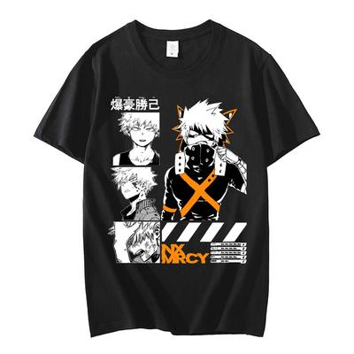 Anime My Hero Academia Bakugo Katsuki T-shirt Unisex Unisex Fashion Print High Quality T Shirts Oversize Casual Gothic Tees Streetwear