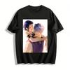 Anime Style Couple Print Casual T-Shirt Unisex Loose Breathable Trendy Daily Top Pure Cotton T-shirt
