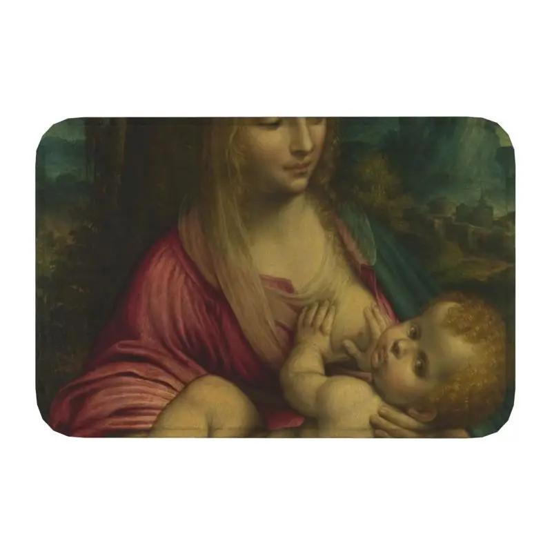 Personalized Classic Mona Lisa By Leonardo Da Vinci Doormat Mat Anti-Slip Painting Art Kitchen Bathroom Bedroom Rug Carpet