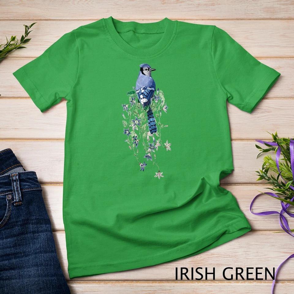 Flowers and Blue Jay Unisex T-shirt 6 3XL