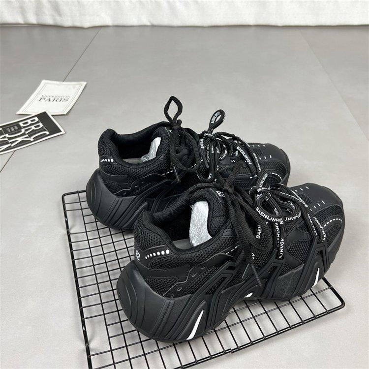 Daddy shoes for women 2025 autumn new retro style fancy straps heightening casual sports shoes breathable running shoes for women
