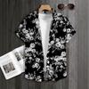 Summer Men Short Sleeve 3D Digital Print Hawaii Shirt Men Casual Lapel Button Shirt Tops