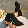 Large size square and pointed Chelsea boots autumn and winter new side zipper European and American style women's boots