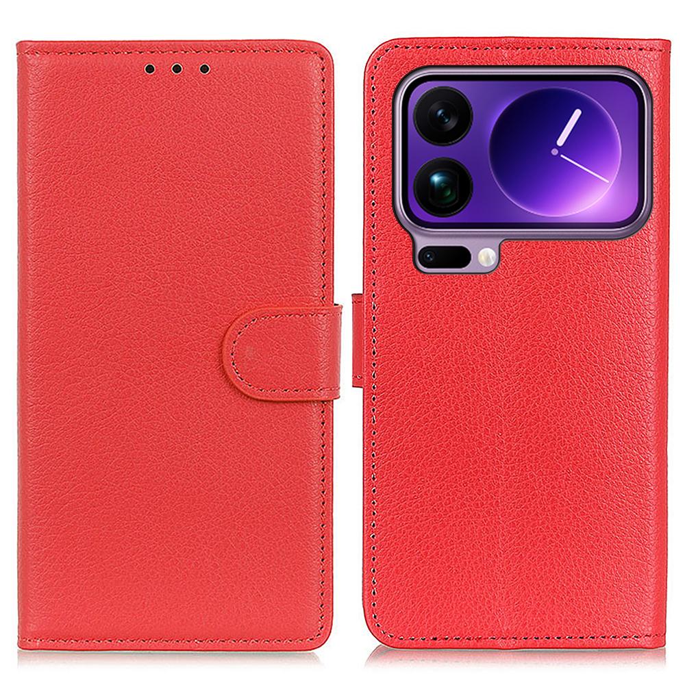 For Xiaomi 17 Pro Wallet Case PU Leather Phone Cover Litchi Texture