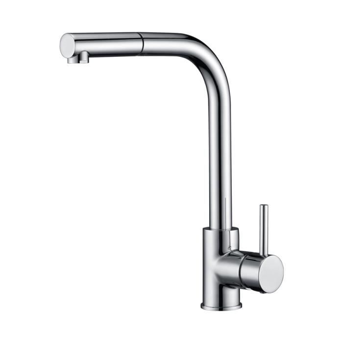 Robinet De Cuisine - IMEX - MALTA - Gris - Finition Chrome - Monocommande