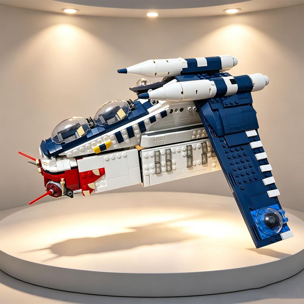 MOC 1129PCS MOC Space The Clone Wars Republic Attack Gunship Building Blocks Coruscant Bricks Festival Party Gifts