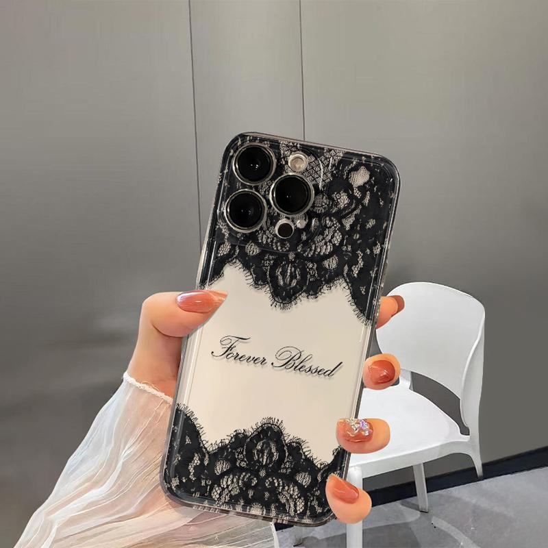Epc Angel Black Lace Phone Case for Xiaomi Mi 15T 11 11T Poco F7 F5 X7 X6 X5 M7 M4 X4 M3 Pro NFC Lite GT Pro 4G 5G Soft TPU