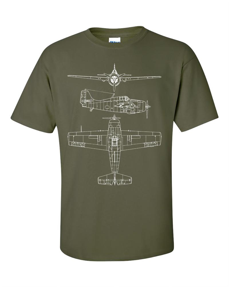 F4F Wilat TShirt Technical Drawing Blueprint Fighter USAF WW2 Shirt