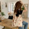 Cute Strawberry Tote Bag School Girls Casual Canvas Bag Shopper Designer Handbag Women Peach Print Eco Shoulder Bags