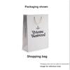 VIVIENNE WESTWOOD Classic Saturn Logo Magnetic Closure Leather Tote Bag Mini Women Handbags Black 48030002WL0099N401