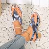 Fashion 2024 Hot Sale Ladies Shoes Buckle Strap Women's Sandals Fashion Printing Casual Sandals Women New Solid Plus Size Heeled Sandals