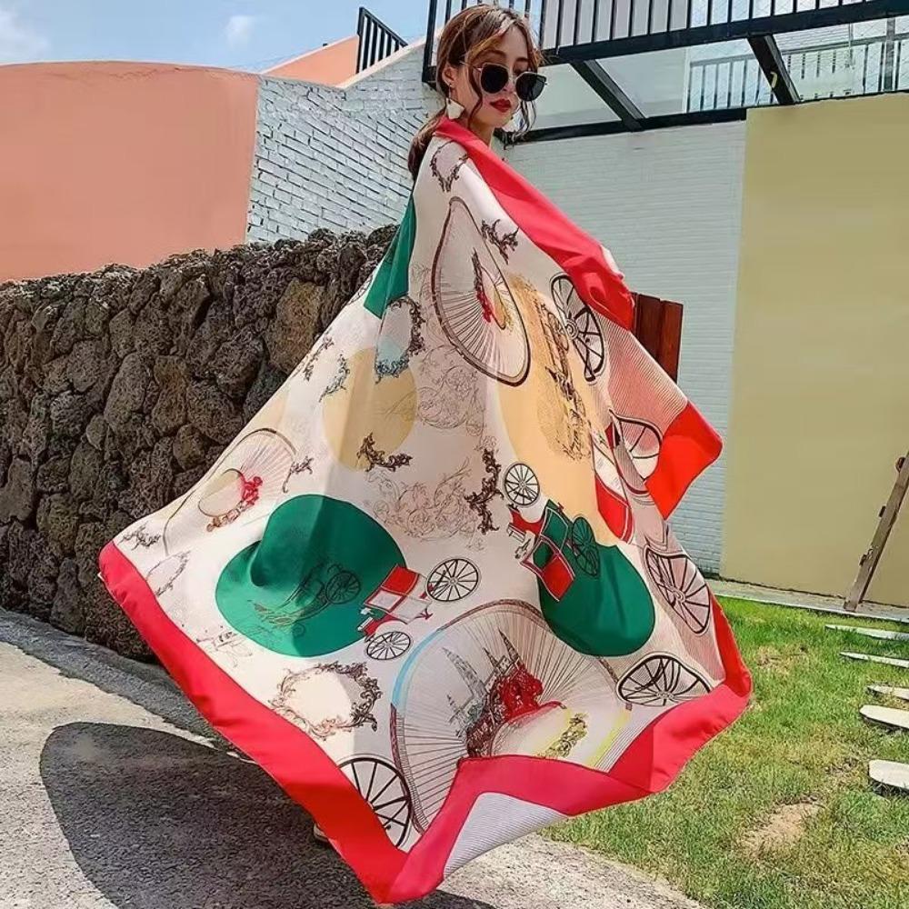 Chaka Salt Lake Great Northwest Tourism Ethnic Style Scarf Silk Scarf Women'S Summer Seaside Beach Shawl Sunscreen Thin