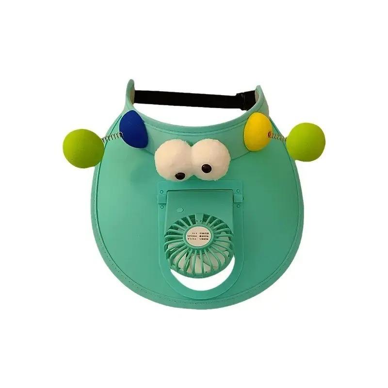 Cartoon Funny Fan Hat Student Summer Cute Cartoon Charging Sun Protection Hat Breathable Air Top Sun Hat Trend