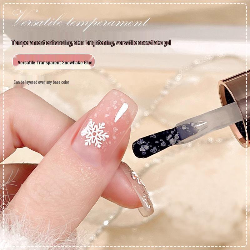 

Enni s Snowflake Speckled Nail Polish Gel - New 2025 Autumn/Winter Versatile Transparent Nail Art.
