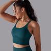 Solid Color Cross Back Sports Bra, Tight Fitting, Shock-absorbing, Gathering, High-strength Vest, Yoga And Fitness Bra For Women