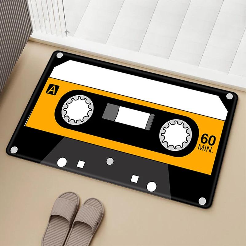 Vintage Cassette Music Tape Mat for Hallway Prayer Rug Carpets Living Room Carpet Rugs Doormat Entrance Door Home Bath Foot Mats