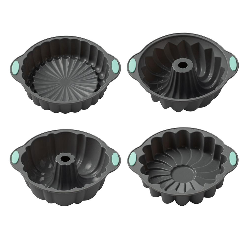 Round Silicone Cake Mold 3D Spiral Pattern Bundle Pan Nonstick Birthday Cake Pan Brownie Dessert Cake Decor DIY Baking Tool