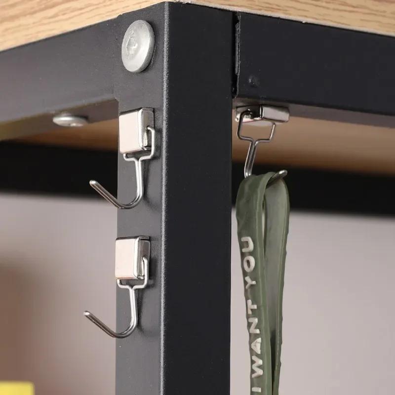 40/1PCS Strong Magnetic Hook Silver Rotating Hooks Neodymium Wall-mounted Magnet Hanger Bathroom Refrigerator Hanging Tools