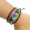 1 Stück Kindergeschenk Anime Mega Stein Pokemon Snap Geflochtenes Lederarmband Glas Cabochon Verstellbares Armband Schmuck für Frauen