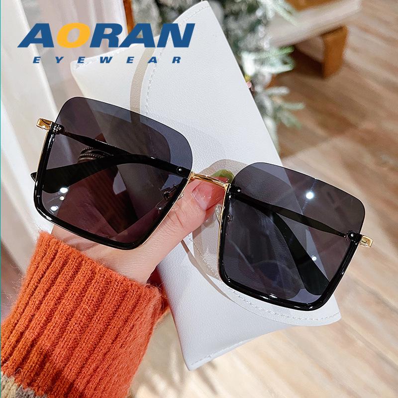2025 Trendy Women's Large Square Sunglasses - Korean Style, Anti-UV, Face Slimming Design