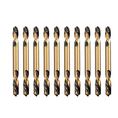 Set of 10 HSS Double Ended Auger Drill Bits for Stainless Steel Wood Aluminum Compatible with Hand Drills and Bench Drills