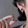 Retro H-Shaped Drip Oil Stud Earrings: Stylish, Unique, Versatile