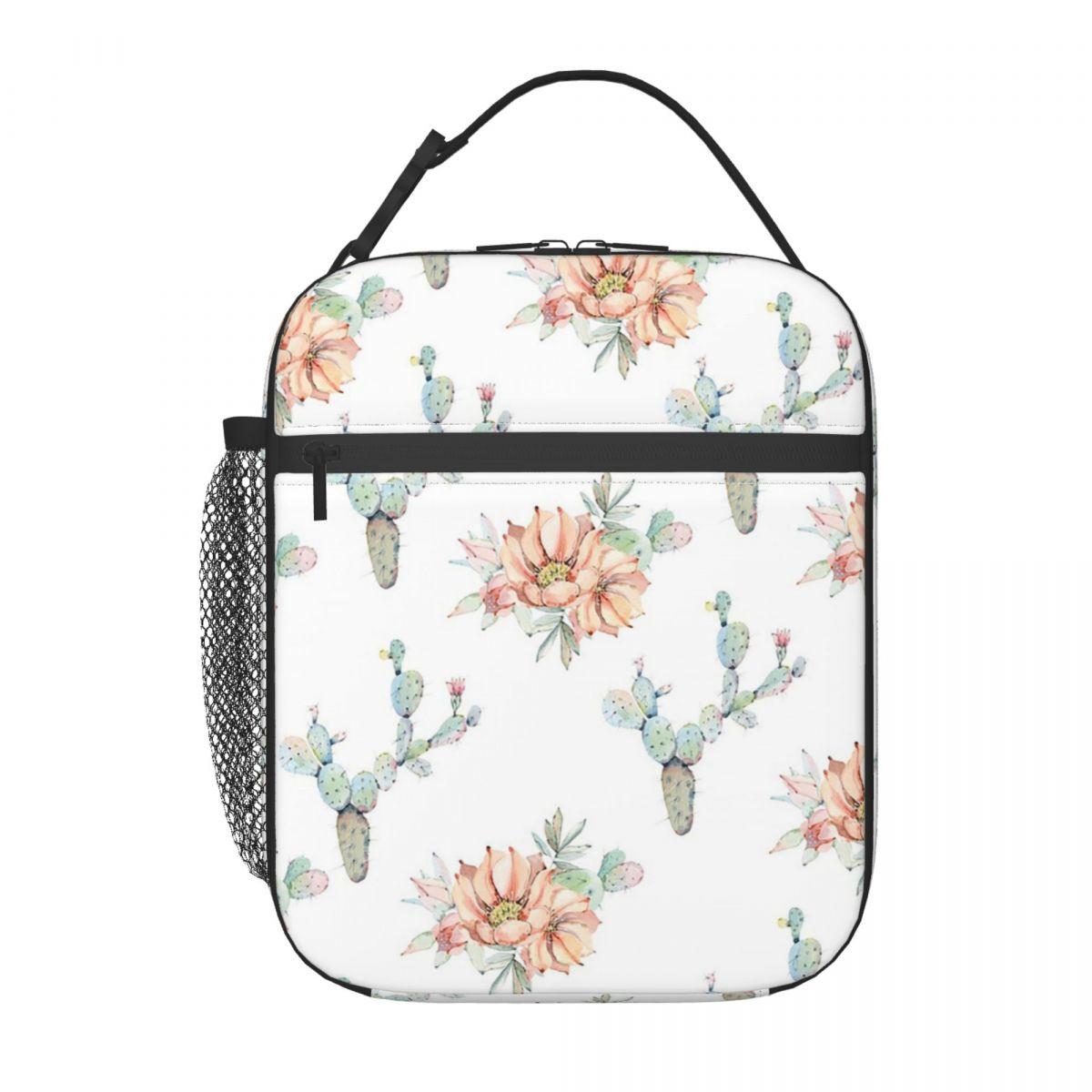 

Cute Desert Cactus Columnar Pattern Insulated Lunch Bag for Women Kids Leakproof Food Boxes Thermal Lunch Box Tote One Size