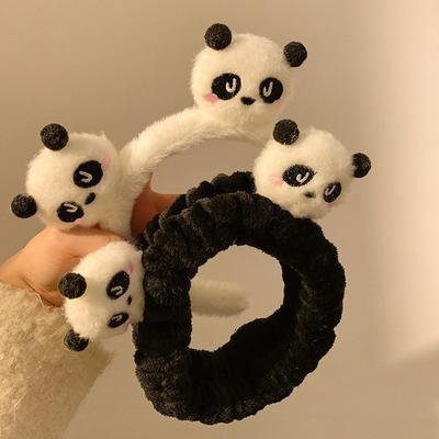 Panda Plush Face Wash Headband, Hair Band, Pressure Hair Non-slip Headband 2025 Autumn and Winter Hairpin Headgear Hair Accessories