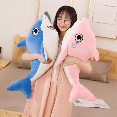 New 80cm/100CM Simulation Big Sharks Doll Big Size Funny Soft Bite Shark Plush Toy Pillow Appease Cushion Gift for Children