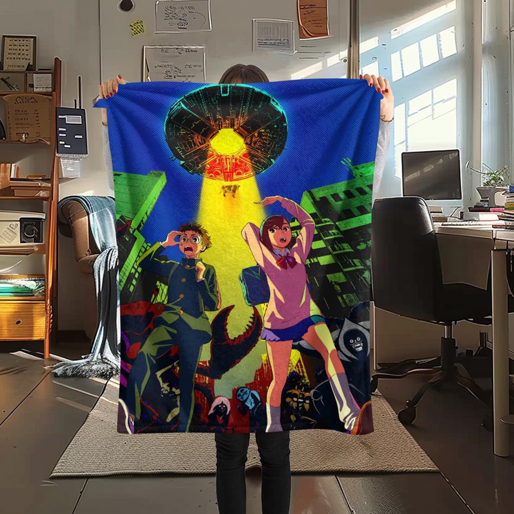 1Pc Dandadan Anime Print Flannel Blanket, High quality Comfortable for All Seasons, Home Decor, Warmth and Comfort, Perfect for Christmas Gifts 33