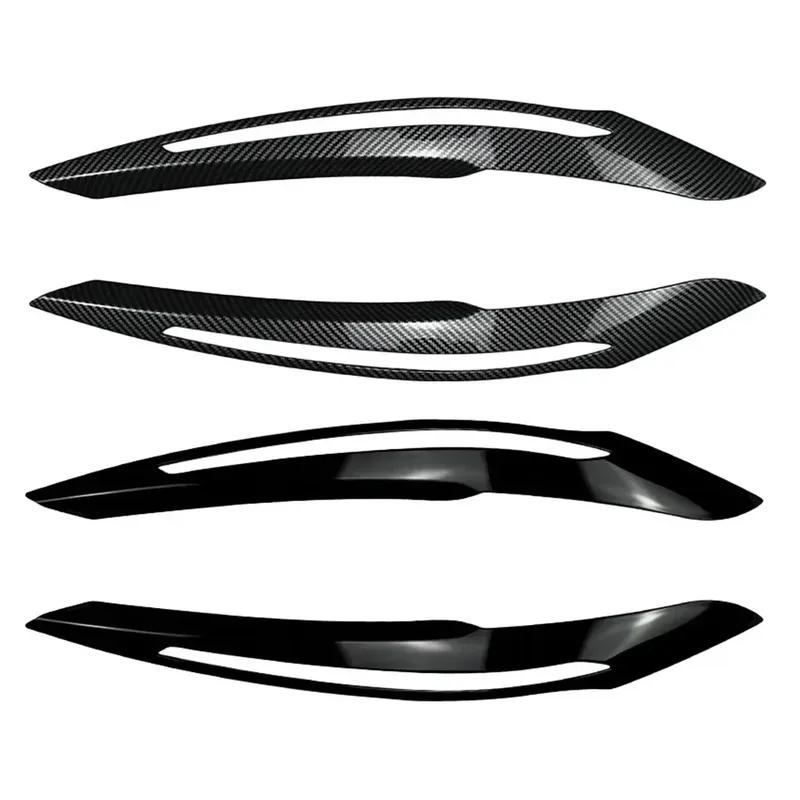 2pcs Black Car Headlight Eyebrows Trims For BMW 1 Series F20 F21 Pre 2011-2014 LCI Headlamp Eye Lid Covers Car Accessories