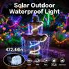LED-Springbrunnenlicht 12m/472in Solar-Lichterkette Outdoor Solarbetrieben Lichterkette 8 Modi für Baum Garten Party Weihnachten Hochzeit Dekoration