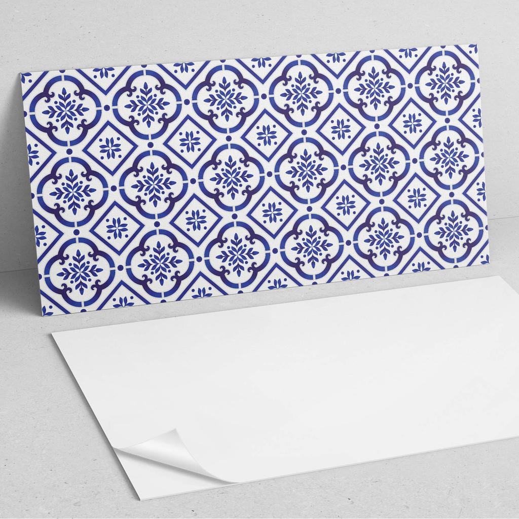 Panel Samoprzylepny Z Nadrukiem - Idealny Do Kuchni 100X50 Cm Wzór Kafelkowy Z Ornamentami