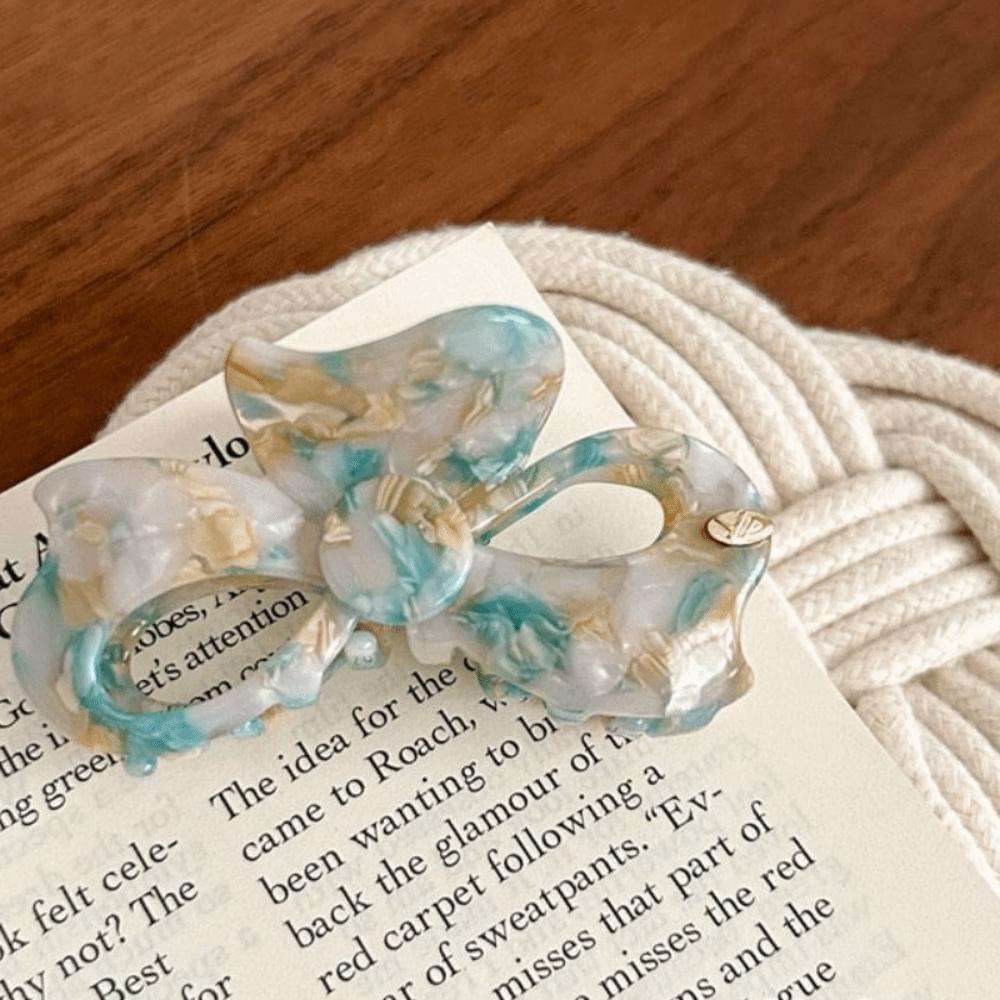 Korean Style Bowknot Barrettes Sweet French Shark Clip Bow Acetic Acid Hair Claw  Hair Accessories
