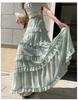 Women's French Ruffled Chiffon A-Line Dress - Slimming High Waist Fairy Skirt for Spring 2026