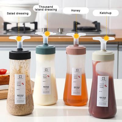 Squeeze Bottles Salad Dressing Container 350Ml For Sauce Ketchup Salad Bbq Sauce Syrup Honey Dispenser Kitchen Supplies