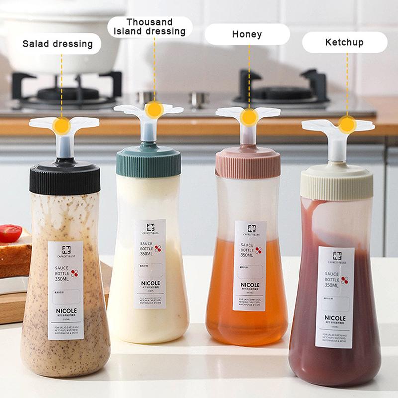 Squeeze Bottles Salad Dressing Container 350Ml For Sauce Ketchup Salad Bbq Sauce Syrup Honey Dispenser Kitchen Supplies