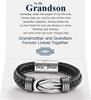 Bracelet en Cuir Nœud Infini pour Homme Anniversaire Noël Anniversaire Hommes Liés Ensemble pour Toujours Bracelet Manchette Tressé pour Fils