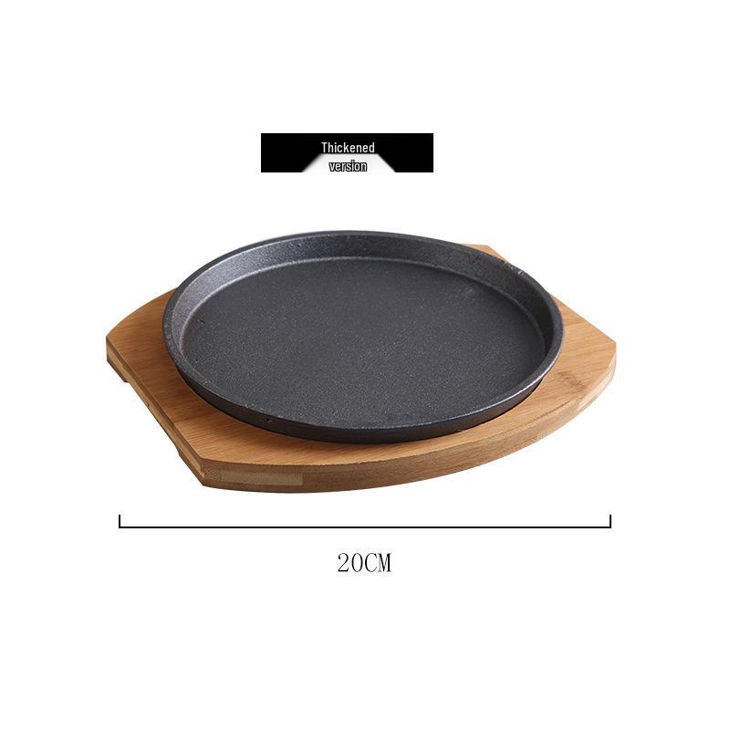 Round Thickened Cast Iron Griddle: Korean BBQ & Western Steak Pan