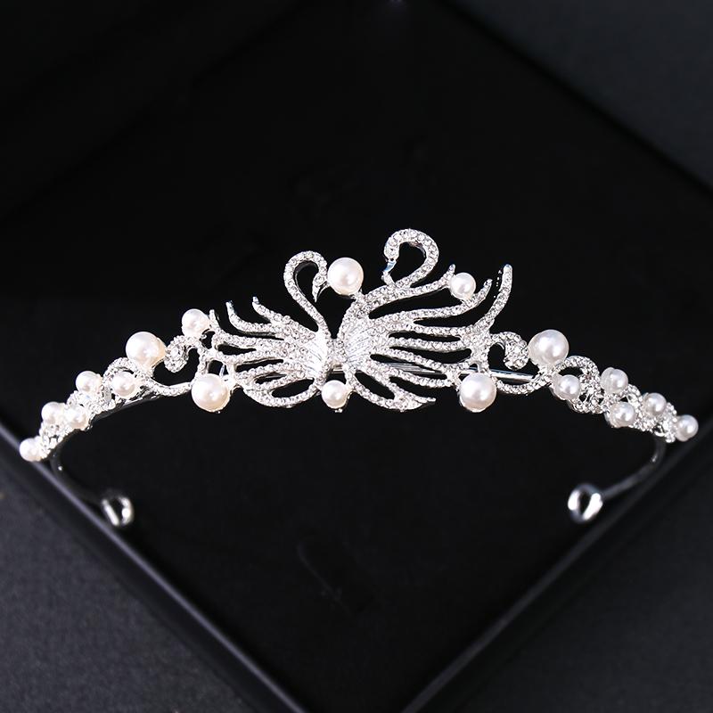 Silver Color Crystal Bridal Tiaras And Crowns Rhinestone Prom Princess Crown Tiara For Women Wedding Hair Accessories Jewelry
