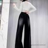 Women's High Waist Elastic Denim Straight-Leg Pants - Slimming, Versatile, Wide-Leg Style for Spring & Autumn