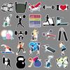 50pcs Fitness Cartoon Stickers: Sports DIY for Scooter, Suitcase, Stationery - Waterproof