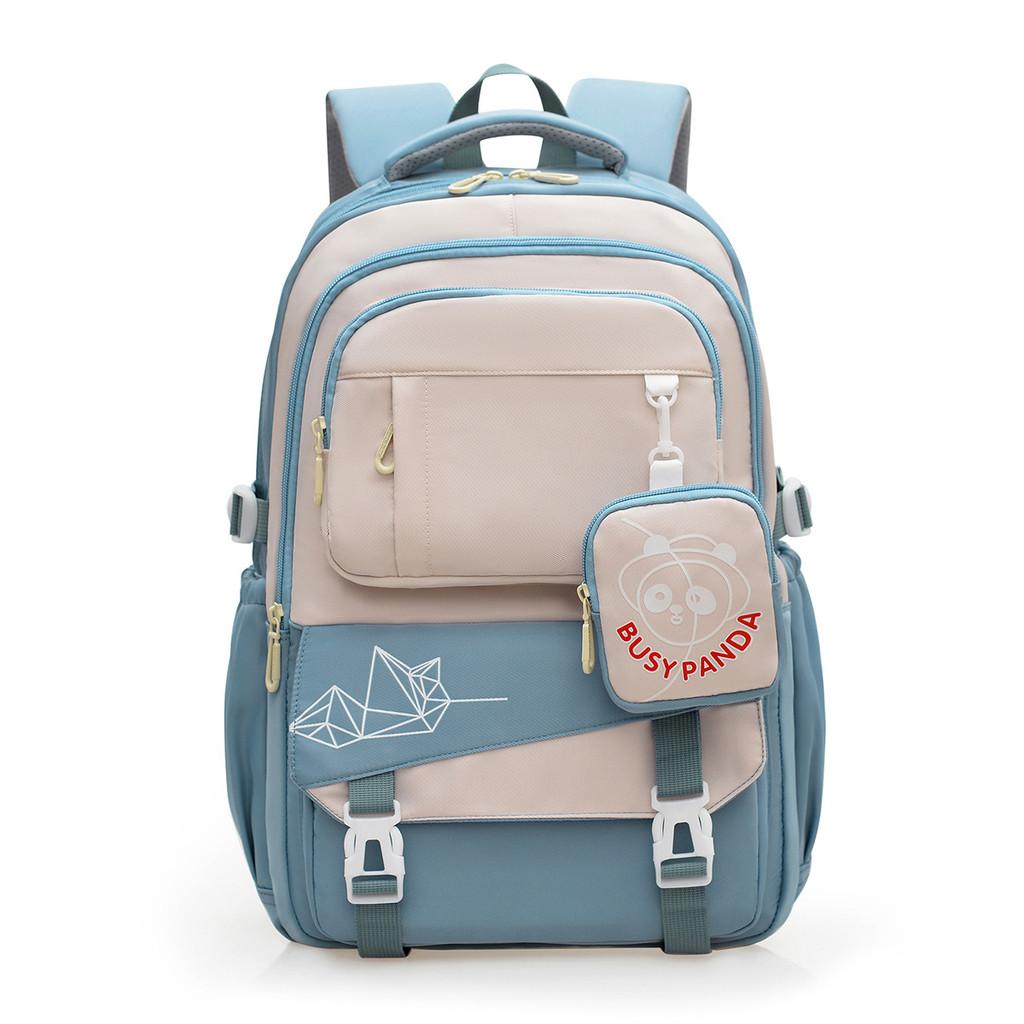 Matching Color Trendy Nylon Travel Backpack Lightweight Schoolbag Gift Kids