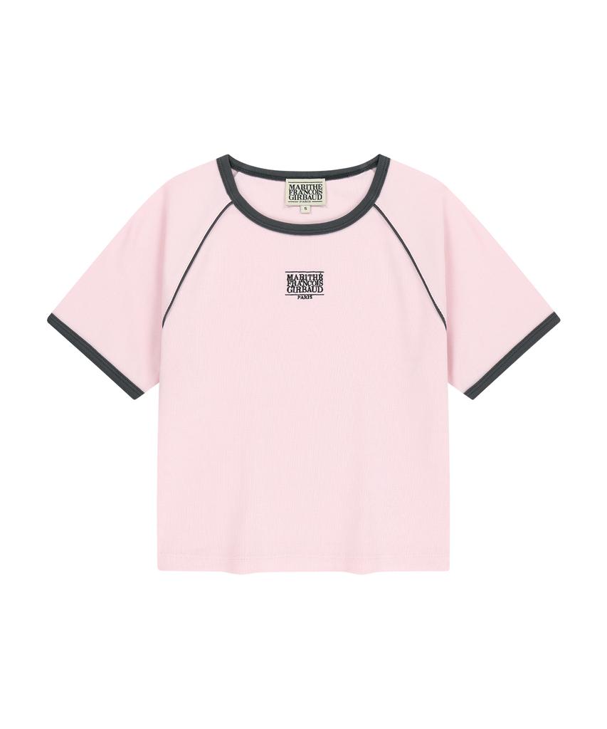 Malittepeulangsowajeobeo W Aerocool Small Classic Logo Ringer Slim Crop Tee Pink