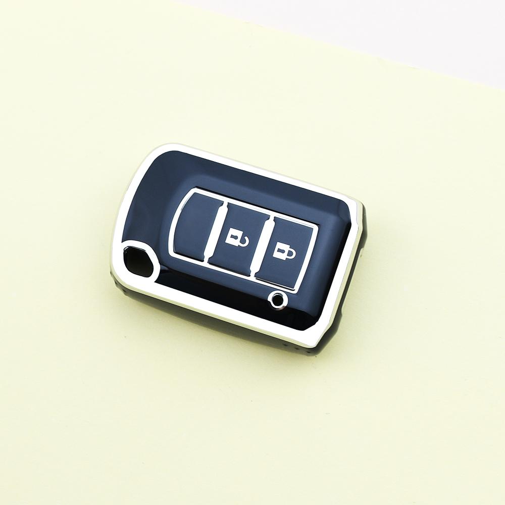 Silver Edge For Mitsubishi Outlander Eclipse Cross ASX Lancer EX Galant Pajero 2/3 Buttons Shell Fob Holder  TPU Car Key Cover Case Keyless