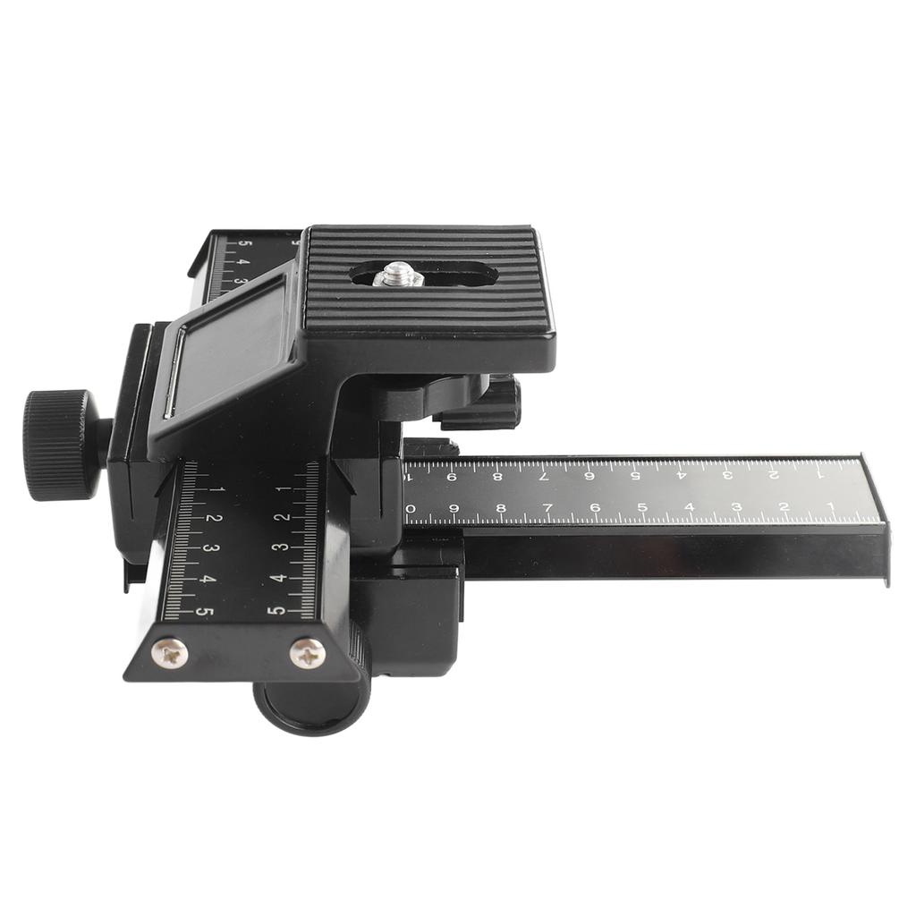 Makro ostřovací posuvník 4směrný hořčíková hliníková slitina posuvník pro detailní snímání s 1/4 palcovým šroubovým otvorem