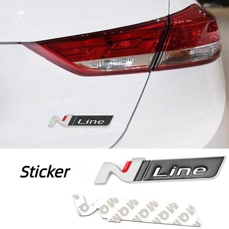 Metalowa naklejka 3D na samochód, emblemat N Line Nline, odznaka, akcesoria do stylizacji
