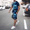 2025 Summer New Fashionable Printed Men's Shorts Set Quick Drying Breathable Sports Set Short Sleeve Set Men's Jogging Set