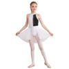 Kids Girls Sleeveless Shiny Rhinestone Decor Backless Leotard Dress for Lyrical Contemporary Dance