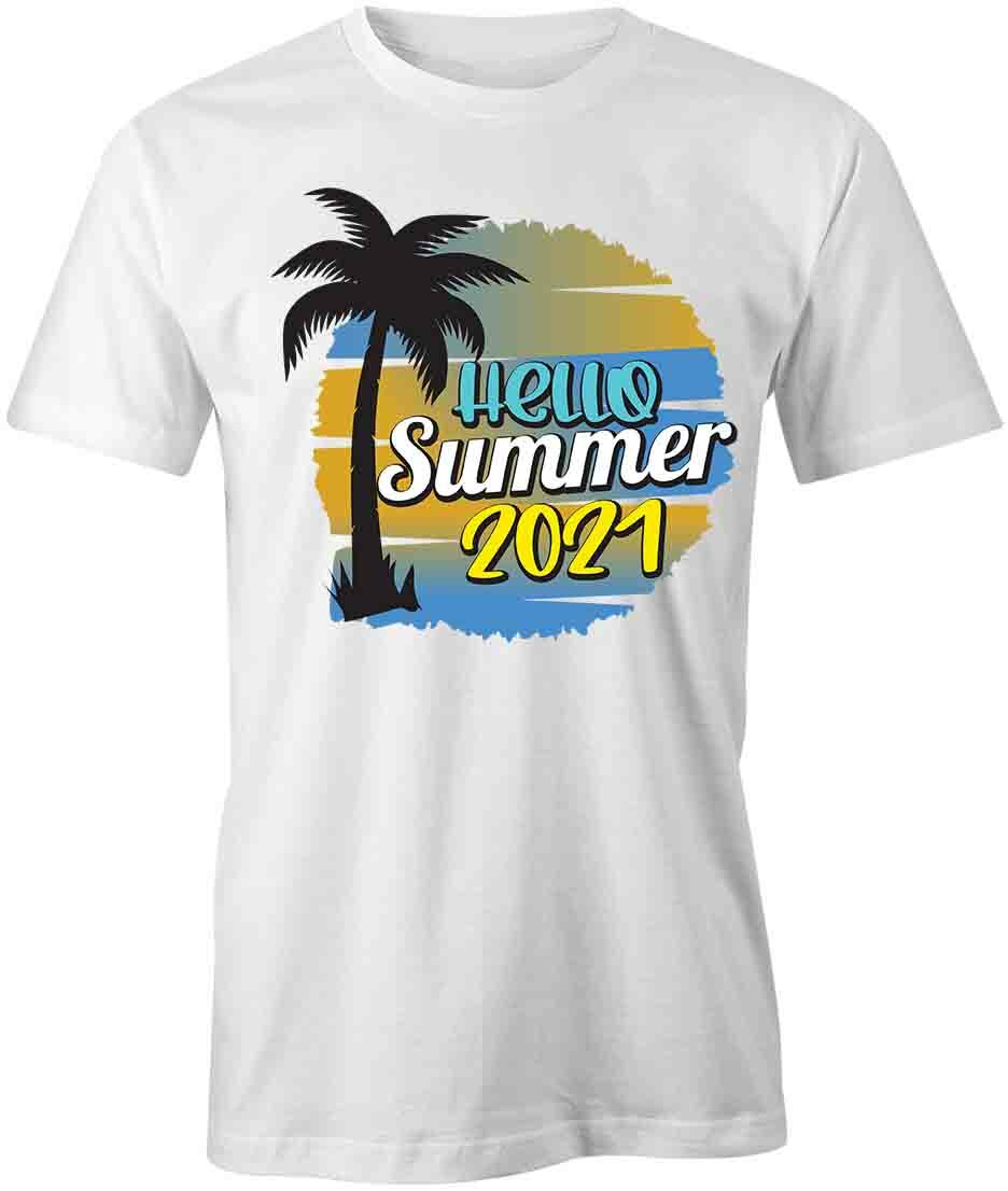 HELLO SUMMER TShirt Tee Short-Sleeved Cotton CLOTHING QUOTE S1WCA160 L
